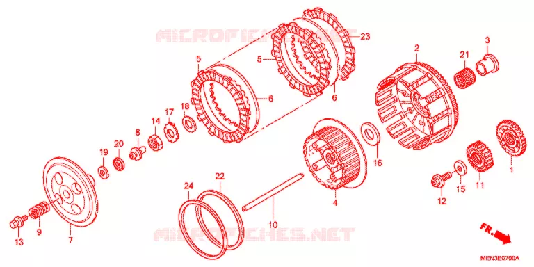 EMBRAYAGE Honda MOTO 450 CRF 2011  CRF450RB