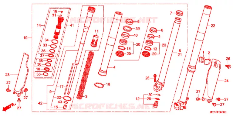 FOURCHE Honda MOTO 450 CRF 2012  CRF450RB