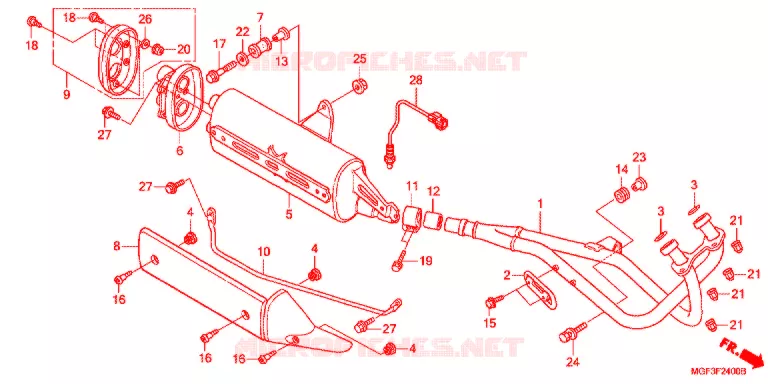 SILENCIEUX D'ECHAPPEMENT (FJS600A9-KO/FJS600AB/DB) Honda SCOOTER 600 SILVERWING 2015  FJS600AB