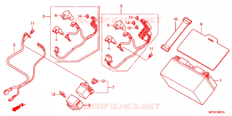 BATTERIE (2) Honda MOTO 600 HORNET 2012  CB600FAC