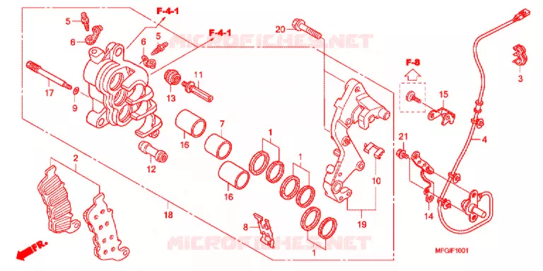 MACHOIRE DE FREIN AVANT D.  Honda MOTO 600 HORNET 2012  CB600FAC