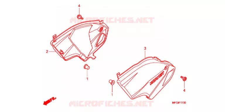 COUVERCLES LATERAUX Honda MOTO 600 HORNET 2012  CB600FAC