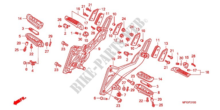 REPOSE PIED pour Honda CB 600 F HORNET ABS de 2012