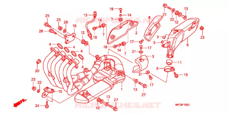 SILENCIEUX D'ECHAPPEMENT Honda MOTO 600 HORNET 2012  CB600FAC