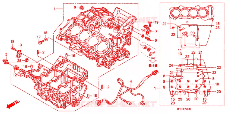 CARTER MOTEUR Honda MOTO 600 HORNET 2012  CB600FC