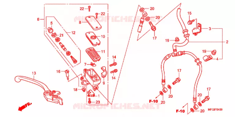 MAITRE CYLINDRE DE FREIN AVANT (CB600F/F3) Honda MOTO 600 HORNET 2012  CB600FC