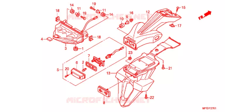 FEU ARRIERE (2) Honda MOTO 600 HORNET 2012  CB600FC