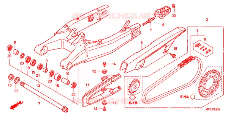 BRAS OSCILLANT Honda MOTO 600 HORNET 2012  CB600FC