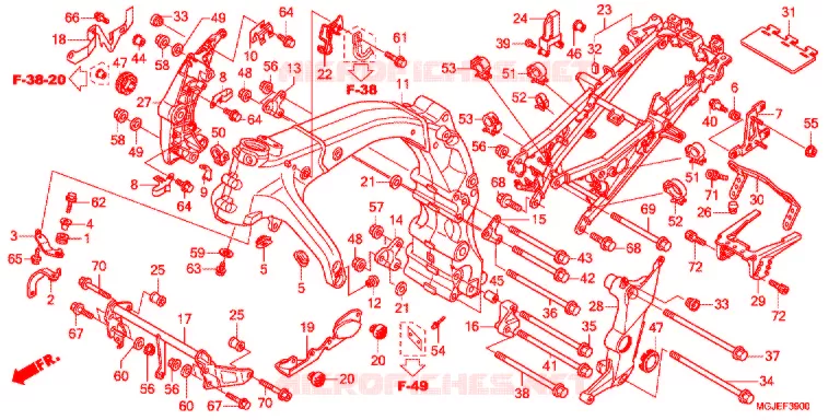 CADRE Honda MOTO 1000 CBF 2013  CBF1000FAC