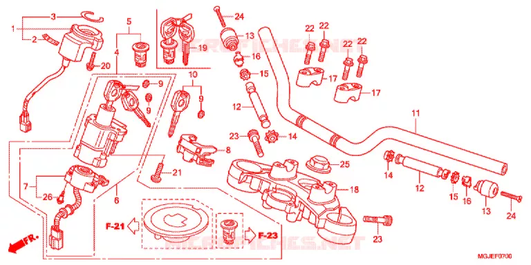 GUIDON - TE DE FOURCHE Honda MOTO 1000 CBF 2012  CBF1000FAC