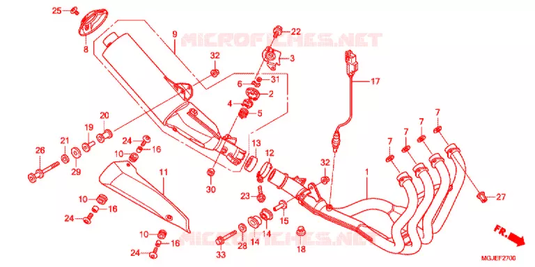 SILENCIEUX D'ECHAPPEMENT Honda MOTO 1000 CBF 2014  CBF1000FAC