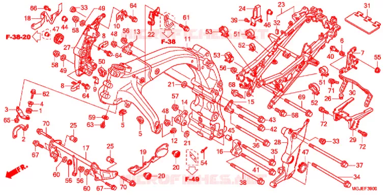 CADRE Honda MOTO 1000 CBF 2012  CBF1000FTC