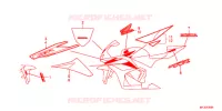 AUTOCOLLANTS (2) pour Honda CBR 600 RR VERMELHO de 2013