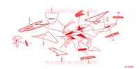 AUTOCOLLANTS (3) pour Honda CBR 600 RR RED de 2012