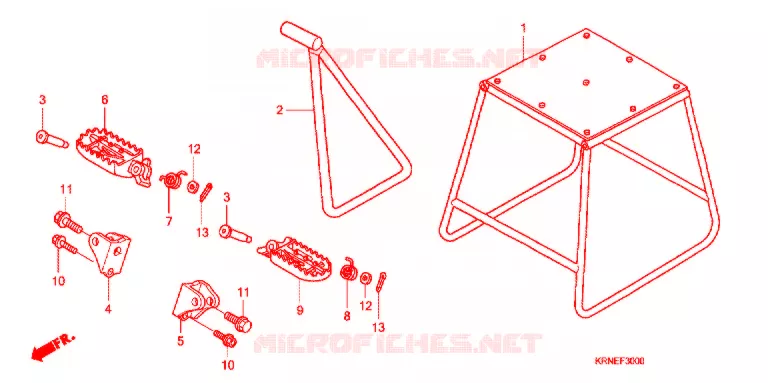 BEQUILLE - REPOSE PIEDS Honda MOTO 250 CRF 2012  CRF250RC