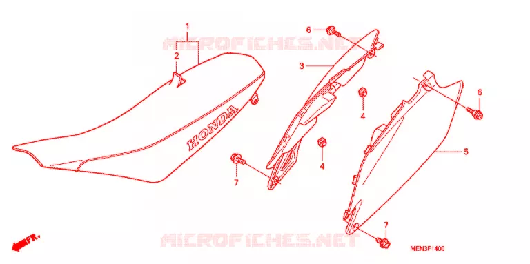SELLE - CARENAGE Honda MOTO 450 CRF 2012  CRF450RC