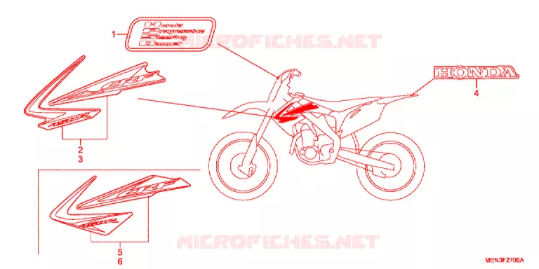 AUTOCOLLANTS Honda MOTO 450 CRF 2012  CRF450RC