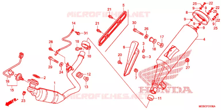 SILENCIEUX D'ECHAPPEMENT Honda SCOOTER 700 INTEGRA 2012  NC700DC
