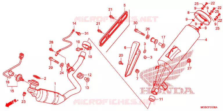 SILENCIEUX D'ECHAPPEMENT Honda MOTO 700 INTEGRA 2012  NC700DC