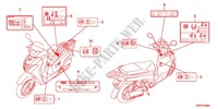 ETIQUETTE DE PRECAUTIONS pour Honda SH 125 R WHITE SPECIAL 4ED de 2012