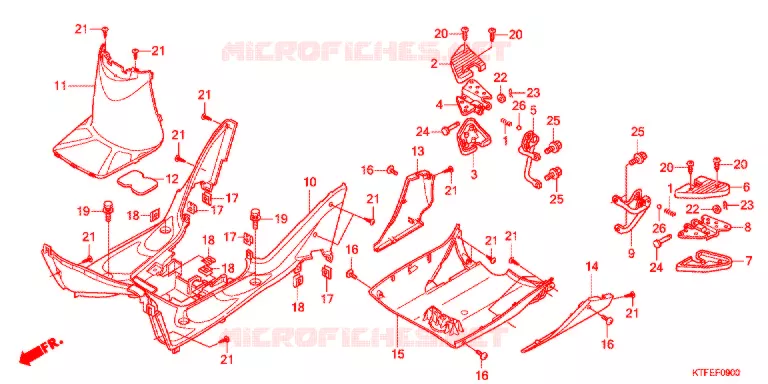PLANCHER - REPOSE PIED Honda SCOOTER 150 SH 2012  SH150C
