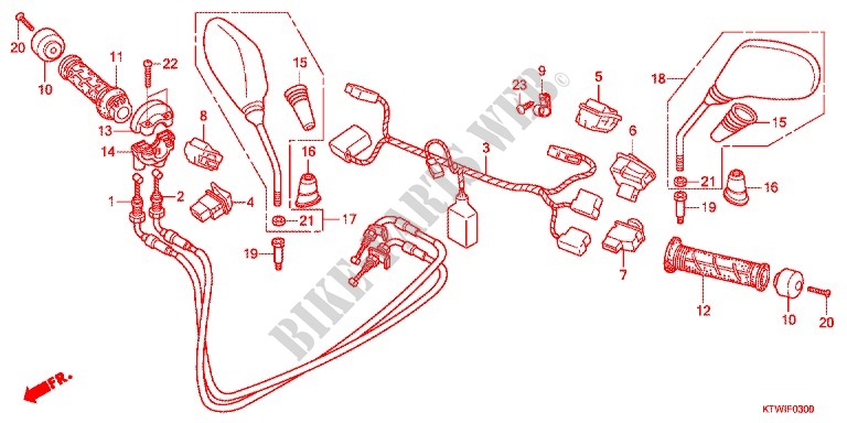 COMMODO   CABLE   RETROVISEUR pour Honda SH 300 ABS SPECIAL 2E de 2012