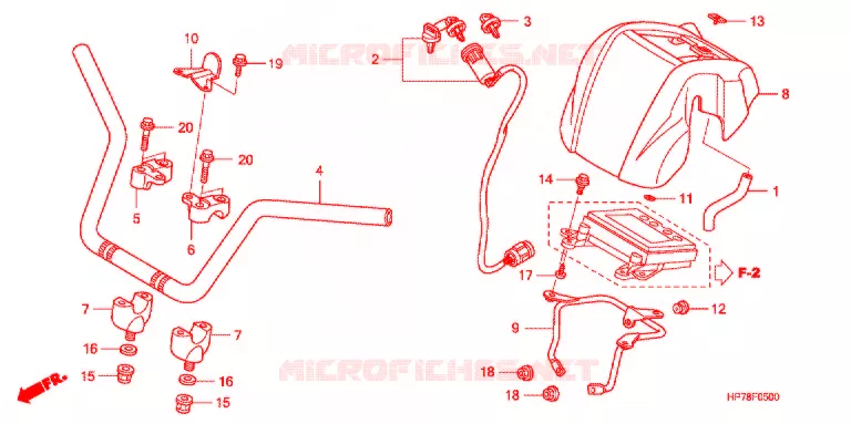 GUIDON Honda ATV 420 FOURTRAX 2012  TRX420FAC