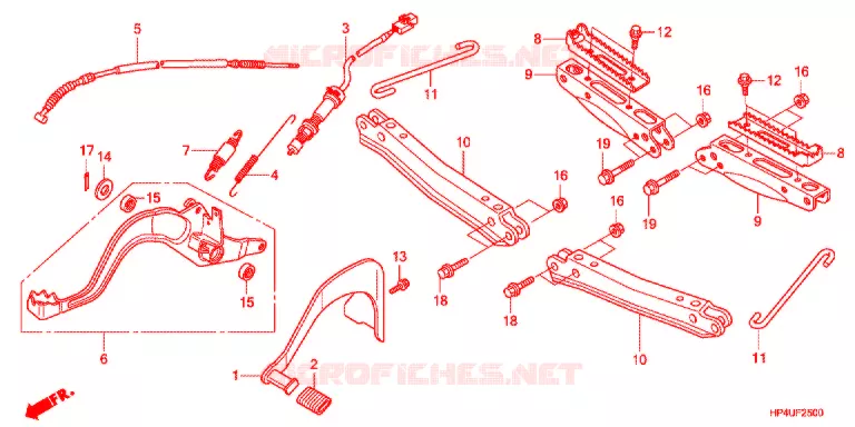PEDALE - REPOSE PIED Honda ATV 420 FOURTRAX 2012  TRX420FEC