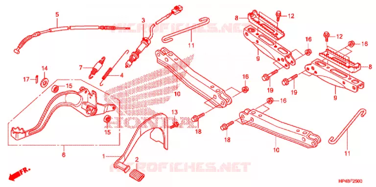 PEDALE - REPOSE PIED Honda ATV 420 FOURTRAX 2012  TRX420FMC