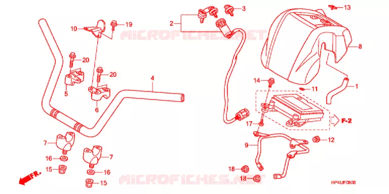 GUIDON Honda ATV 420 FOURTRAX 2012  TRX420FMC