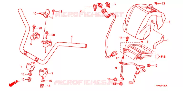 GUIDON Honda ATV 420 FOURTRAX 2012  TRX420FMC