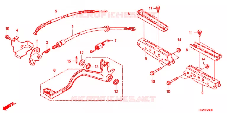 PEDALE - REPOSE PIED Honda ATV 500 FOURTRAX 2012  TRX500FPAC