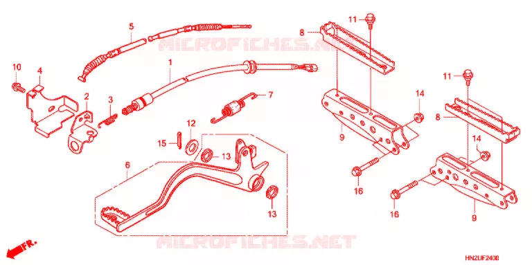 PEDALE - REPOSE PIED Honda ATV 500 FOURTRAX 2012  TRX500FPAC