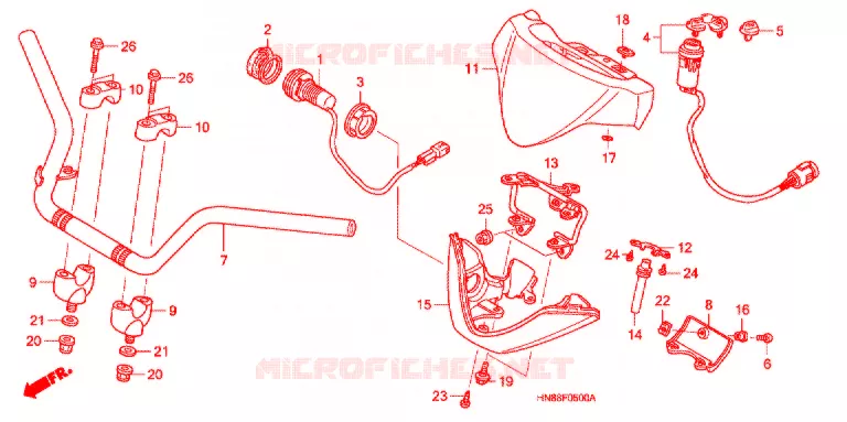 GUIDON Honda ATV 680 FOURTRAX 2012  TRX680FAC