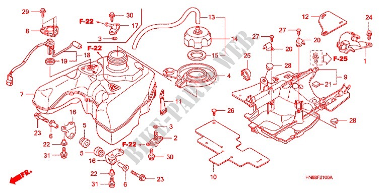 RESERVOIR A CARBURANT pour Honda FOURTRAX 680 RINCON de 2012
