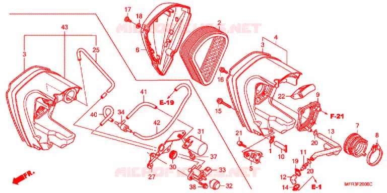 FILTRE A AIR Honda MOTO 1300 VT 2012  VT1300CXAC