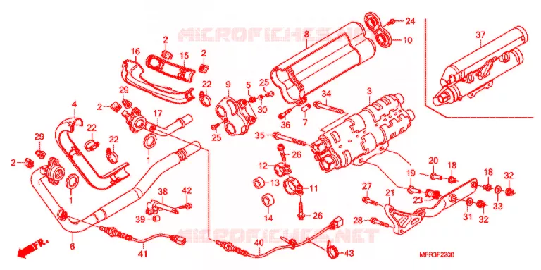 SILENCIEUX D'ECHAPPEMENT Honda MOTO 1300 VT 2012  VT1300CXAC