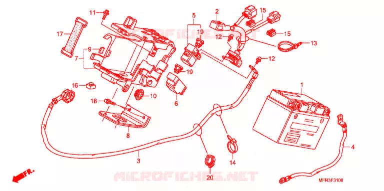 BATTERIE Honda MOTO 1300 VT 2012  VT1300CXAC