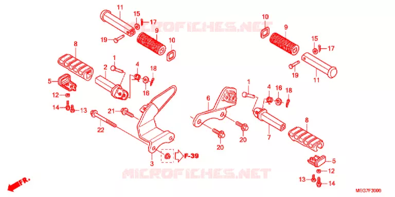 REPOSE PIED (VT750C2B/C2S/CS-E,ED,3E,2ED/C/CA) Honda MOTO 750 SHADOW 2012  VT750CSC