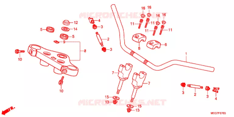 GUIDON (VT750S) Honda MOTO 750 VT 2013  VT750SC