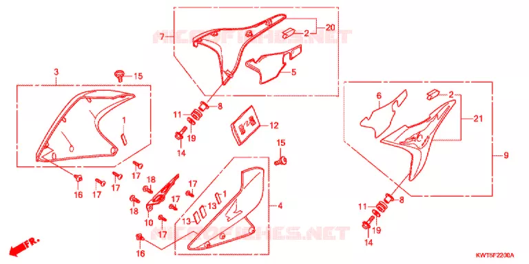 OUIES DE RADIATEUR Honda MOTO 300 XR 2010  XRE300AA