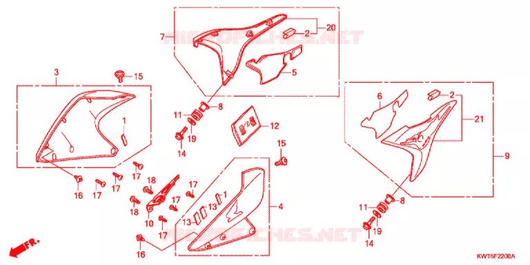 OUIES DE RADIATEUR Honda MOTO 300 XR 2011  XRE300AB
