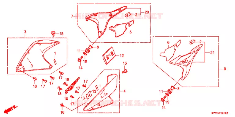 OUIES DE RADIATEUR Honda MOTO 300 XR 2012  XRE300B