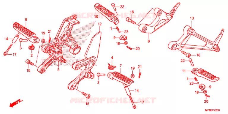 REPOSE PIED Honda MOTO 1000 CB 2013  CB1000RAD