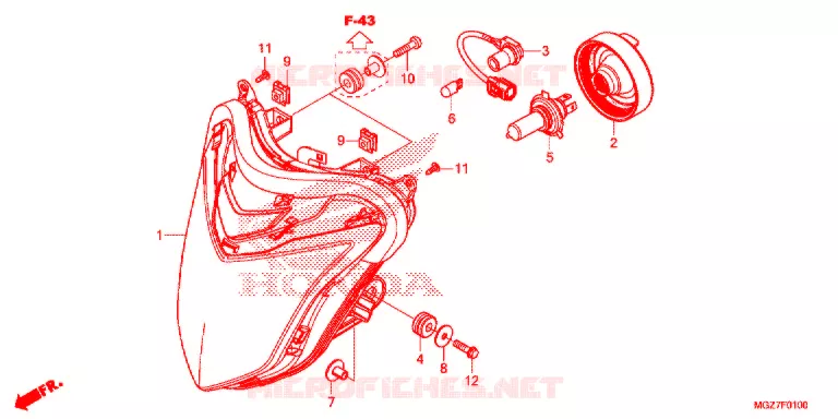 PHARE Honda MOTO 500 CB 2013  CB500XAD