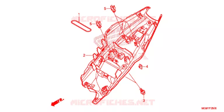 GARDE-BOUE ARRIERE Honda MOTO 600 HORNET 2013  CB600FD