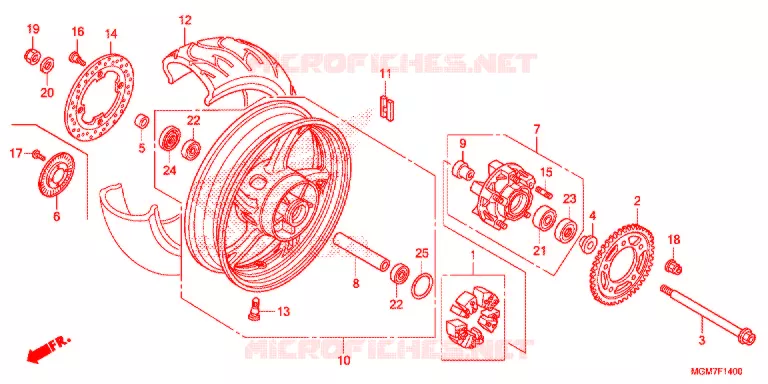 ROUE ARRIERE Honda MOTO 600 HORNET 2013  CB600FD