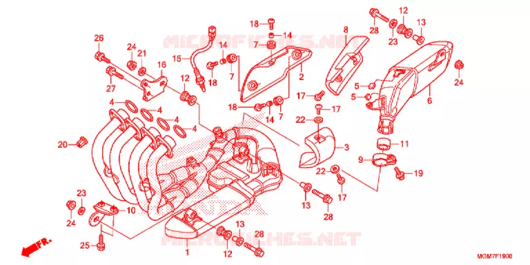 SILENCIEUX D'ECHAPPEMENT Honda MOTO 600 HORNET 2013  CB600FD