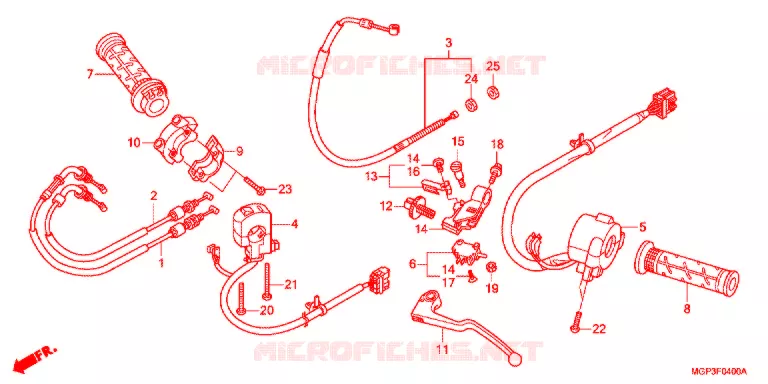 LEVIER DE GUIDON - CABLE - COMMODO Honda MOTO 1000 CBR 2013  CBR1000RAD