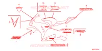 AUTOCOLLANTS (CBR1000RRD/E/RAD/E) pour Honda CBR 1000 RR ABS BLACK de 2013